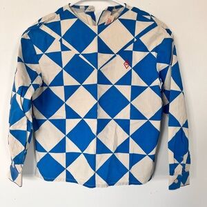 Amazing The Animal Obervatory Geometric Blue and White Kids top/Blouse